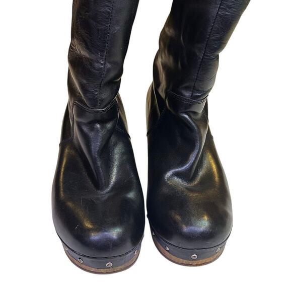 UGG Lynnea Australian Suede Shearling Lined Heeled sheep Boot Black 1958 Size 7 - Picture 4 of 13